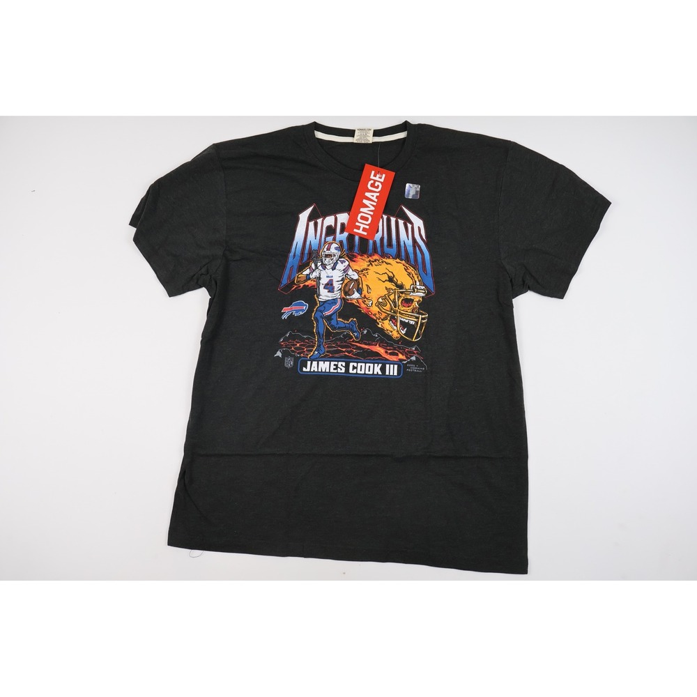 Homage T-Shirt NFL Buffalo Bills James Cook III Angry Runs Black XXL NWT